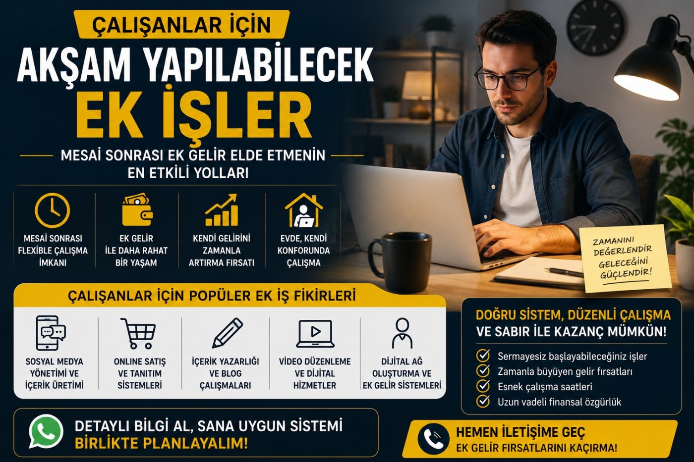 ÇALIŞANLAR İÇİN AKŞAM YAPILABİLECEK EK İŞLER